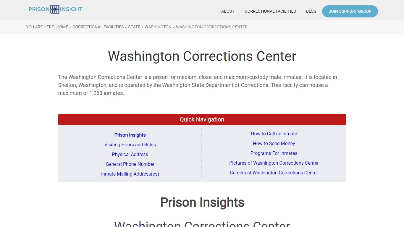 Washington Corrections Center - Prison Insight
